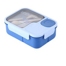 Kids Lunch Boxes Bento Boxes with Compartments BPA Free Plastic for School Trips and Picnics Blue Standard Size