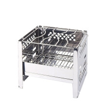 BBQ Grill Stainless Steel Portable Folding Barbecue Grill with Durable Grill Grates for Outdoor Cooking