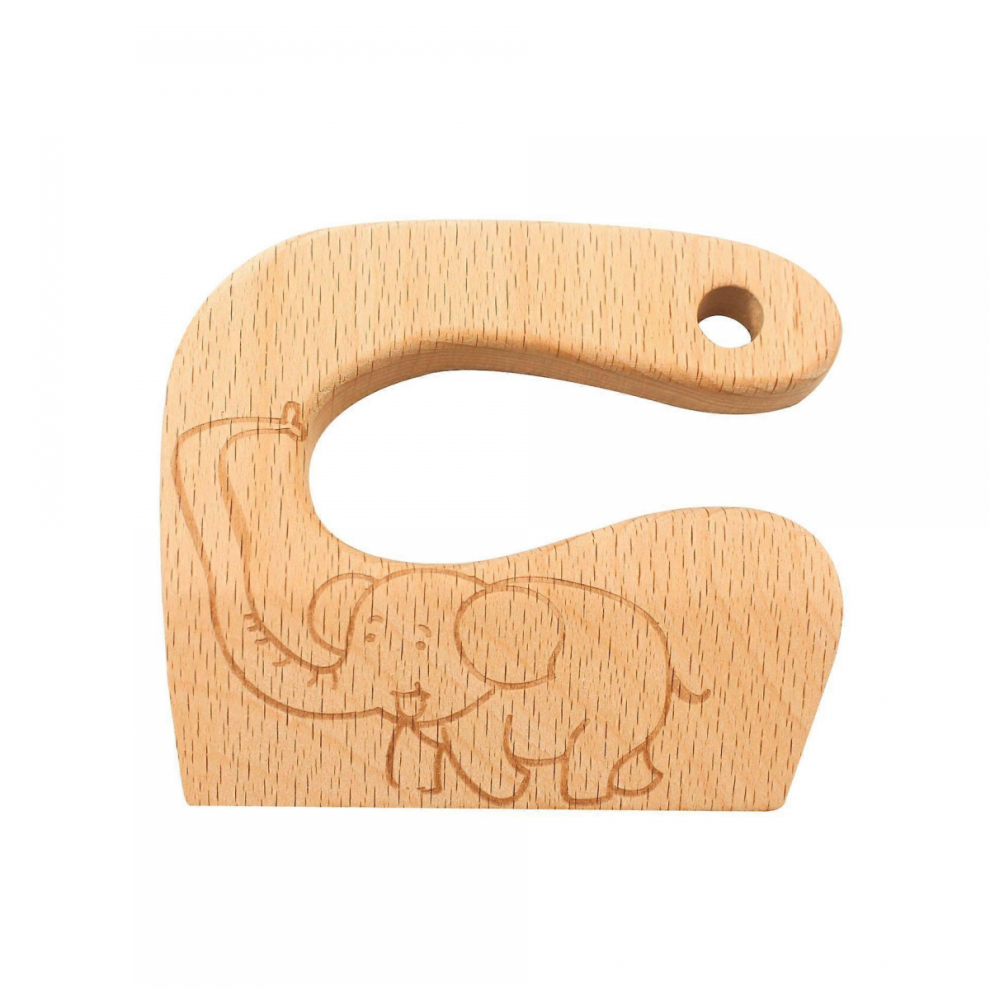 Wooden Knife Kids Cooking Toy Safe Cutting Fruit Vegetable Chopper Kitchen Tools For Toddlers Elephant-image-OPC-PJYTHCV-NEW