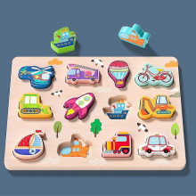 Wooden Animal Vehicle Vegetable Puzzle Game Early Educational Toys for Kids