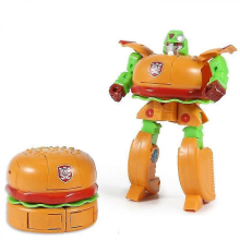 1 Pc Hamburger Transformation Robot Toy Deformation Plastic Food Play Collection Kids Best Gift Education Toy