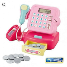 Mini Simulation Supermarket Cash Register Pretend Play Toy for Girls