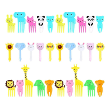 30x Mini Animal Food Picks Forks for Kids Lunch Box Decoration