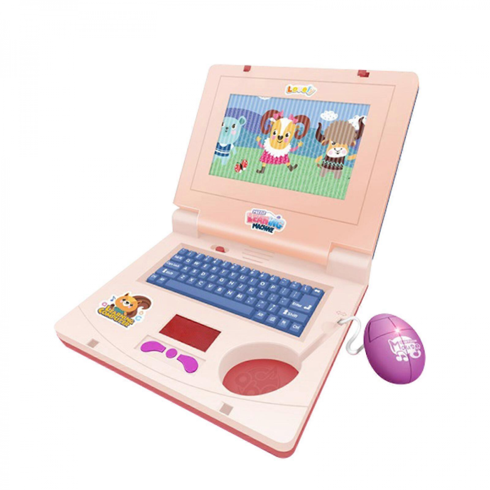 Kids Learning Laptop Toy With Sound Effects, Pretend Play Gift In Blue Pink-image-OPC-PJYTJKK-NEW