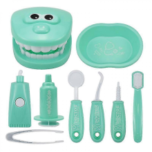 9pcs Plastic Dentist Play Set, Dental Education Brushing Toys, Medical Kit Pretend Play for Kids Hygiene Habit Role Play