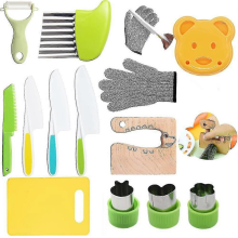 Kids Knives For Real Cooking, 13-Piece Wooden Kids Kitchen Knife Set