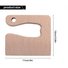 2 Pieces Wooden Kids Knife for Cooking, Children's Safe Knives for Cutting Veggies Fruits Wood Color