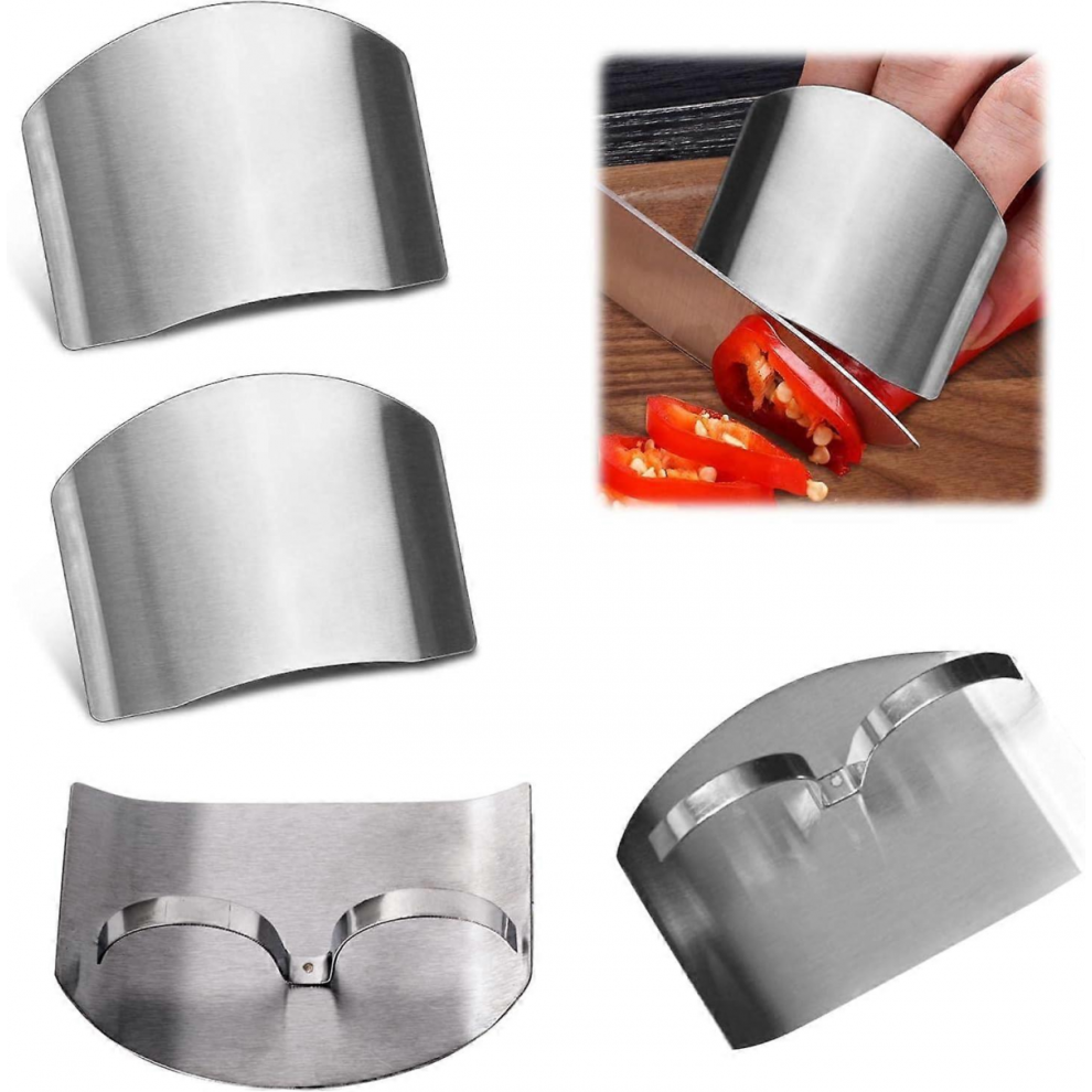 2pcs Stainless Steel Finger Protector for Meat, Vegetables, Fruits, Cutting-image-OPC-PJYTJWQ-NEW