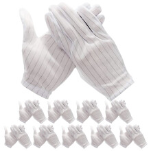 10Paren Witte Antistatische Beschermhandschoenen Met Geleidende Vezels
