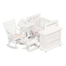 1:12 Maßstab Puppenhaus-Möbelset - Babybett, Schaukelpferd, Stuhl & mehr