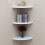 White Triangle Corner Shelf Wall Mounted Bamboo Bookshelf 9