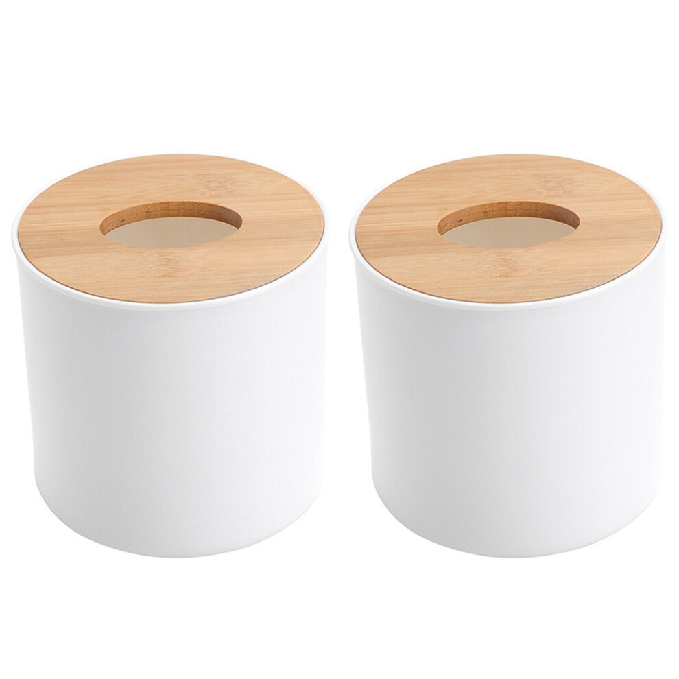 2 Stuks Ronde Tissuedozen Woonaccessoires Tissuehouder-image