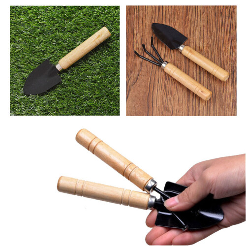 2Pcs Bamboo Garden Tools Kit Assorted Color Durable Gardening Set