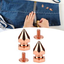 Rosen Gold Messing Spike-Nieten-Set 8x14mm für DIY-Kleidung, Taschen, Schuhe