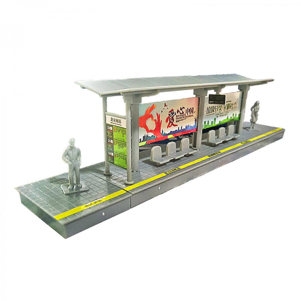 Bus Station Passenger Platform with Accessories for Girls Boys Birthday Gift 29cm x 5.3cm x 7.2cm-image-OPC-PJYTYKV-NEW
