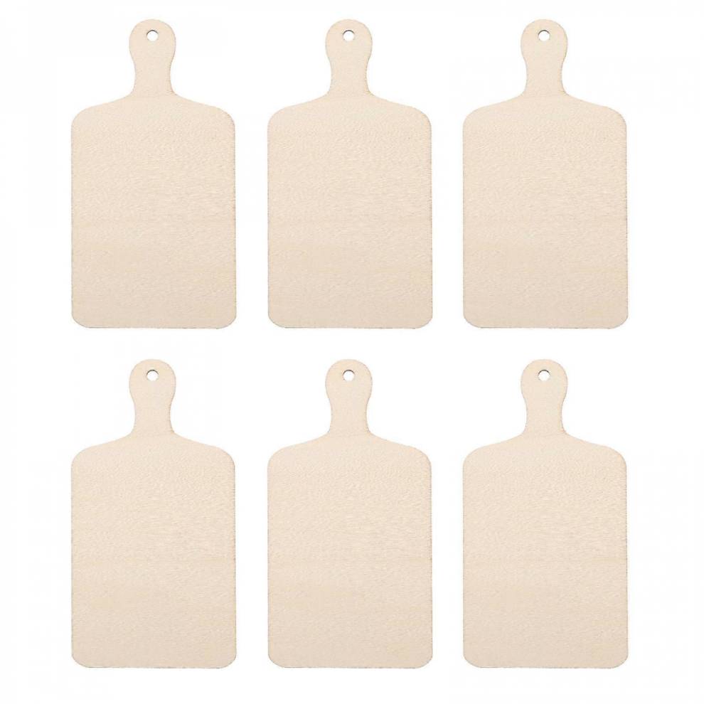 6Pcs Wooden Pizza Tray Mini Cake Dessert Fruit Serving Tray Graffiti Cutting Board Toys 12.00X6.00X0.20CM-image-OPC-PJYTYMT-NEW