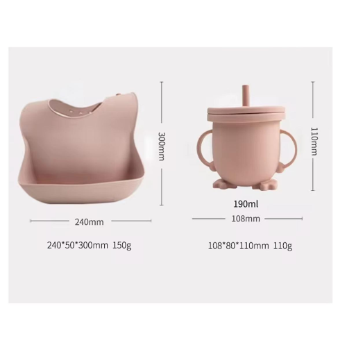 Baby Silicone Suction Bowl Set for Complementary Food Training, Gray 2