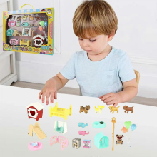 Dog Themed Pet Playset with Miniature Accessories, Interactive Role-Playing Toy Set, Educational & Portable for Ages 3+