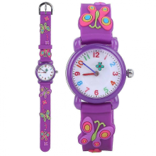 Waterproof Cartoon Kids Watch with Exquisite Pattern - Perfect Children's Gift (Purple)