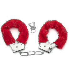 Police Role-playing Toys Simulation Metal Handcuffs Red