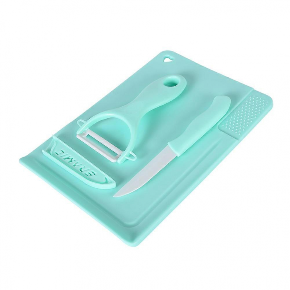 Light Green Ceramic Knife Set with Fruit Vegetable Peeler and Chopping Board-image-OPC-PJYTZBJ-NEW