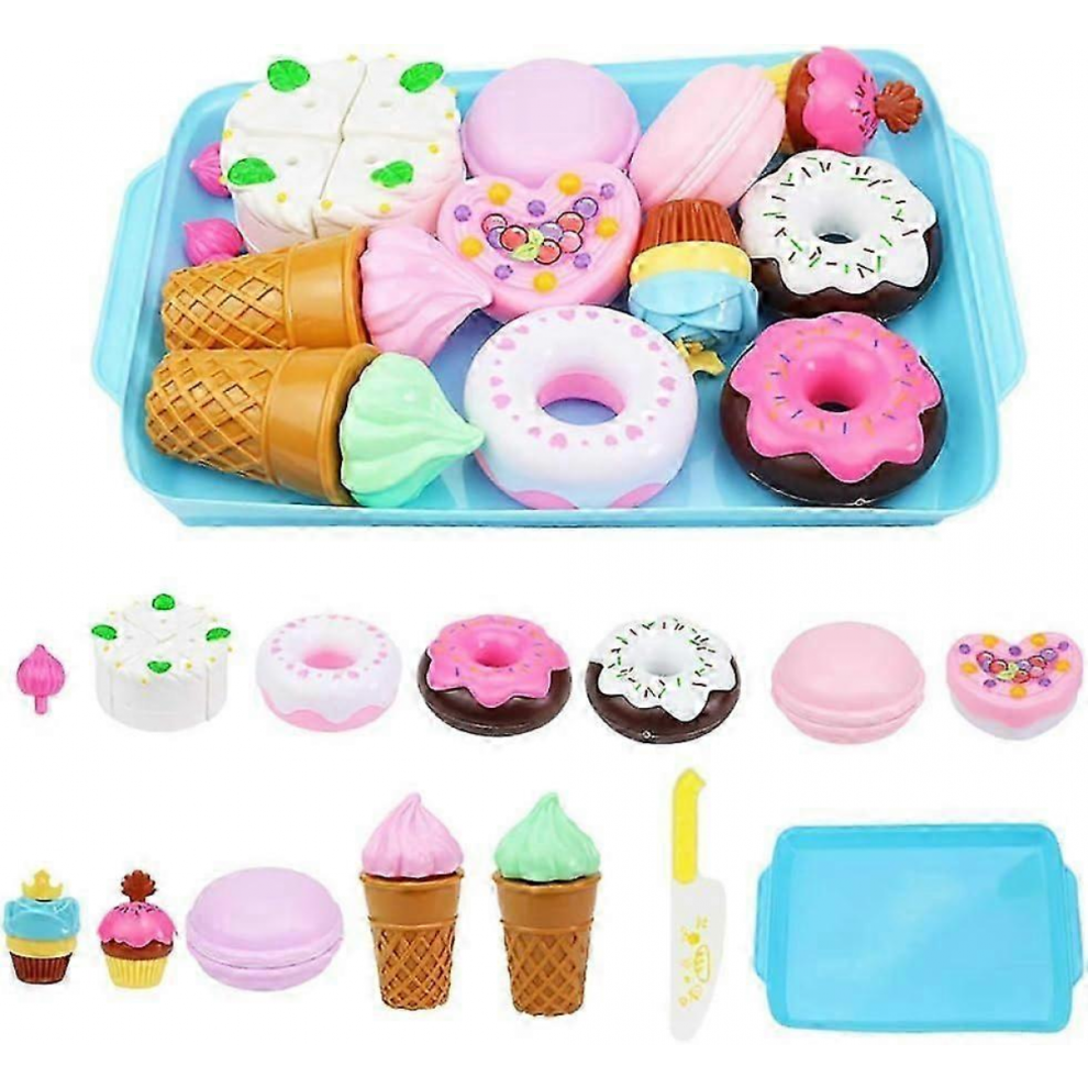 HEYTEA 15-Piece Pretend Play Food Set with Cutting Desserts, Cakes, Ice Cream & Donuts - Kids Birthday Gift Toy-image-OPC-PJYTZHN-NEW