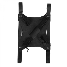 Medieval Sword Belt Bag, Double Shoulder Strap, Warrior Sword Holder for Ninja Cosplay, Black, 28x24x1 cm