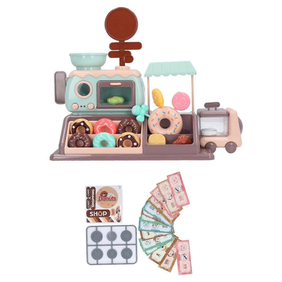 Donut Store Toys Playset with Microwave Oven, Light & Sound, Fake Candy Maker for Boys & Girls-image-OPC-PJYTZKB-NEW