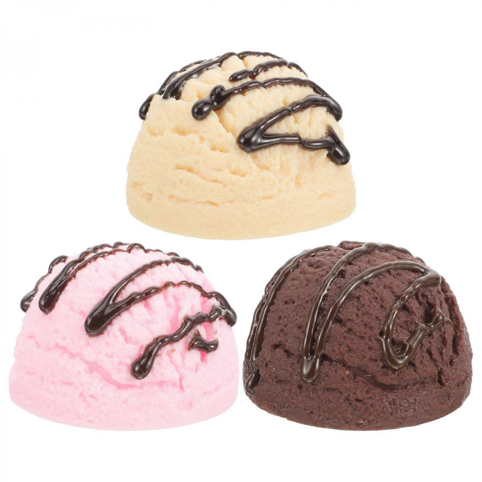 3Pcs Lifelike Simulated Ice Cream Balls Display Props 5.70X5.70X3.50CM-image-OPC-PJYTZWK-NEW