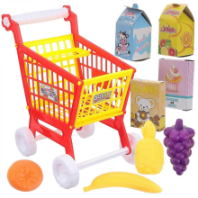 1 Set Kids Early Education Play House Toy Funny Shopping Cart Plaything Red 26x20 cm
