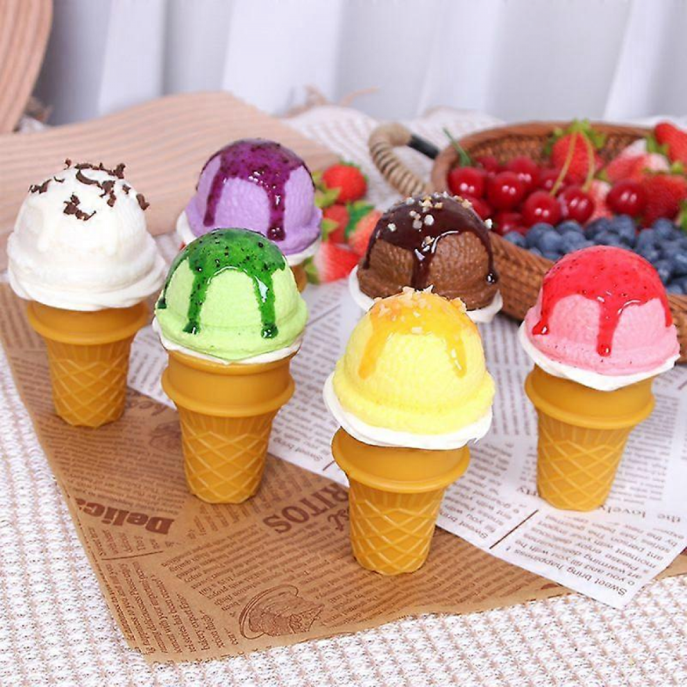 2Pcs Realistic Fake Ice Balls: Dessert Model Props For Photography, Home Shop Display, 12.00X6.50x6.50cm Cream 7632237365329