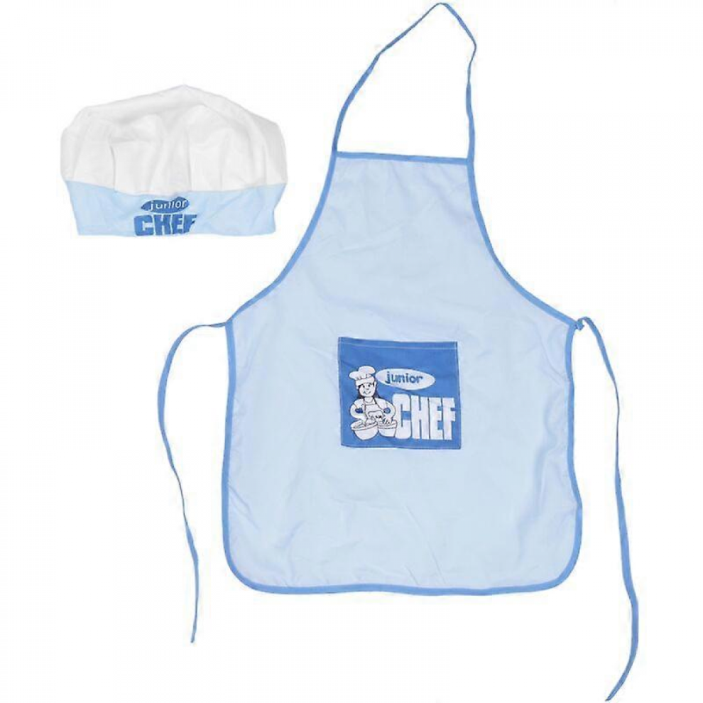 Blue Kids Chef Hat Apron For Cooking And Baking