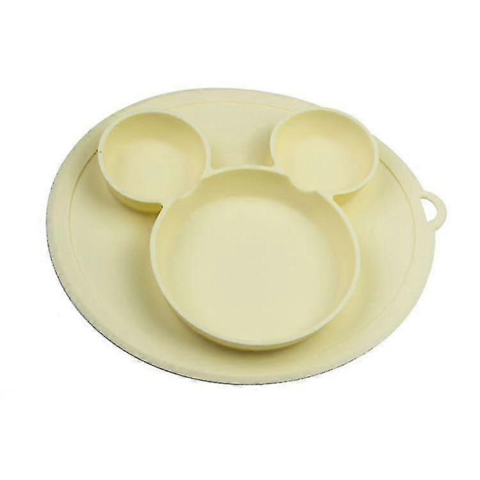 Baby Silicone Feeding Bowl & Plate Set - Durable Silicone Dishes For Safe Mealtime Tableware Light/Yellow