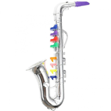 Silver Plastic Saxophone Toy for Toddlers, 40x25x8cm Music Education Set