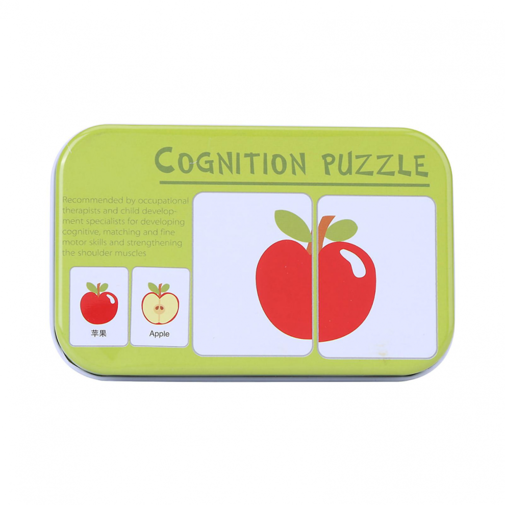 Fruit-Themed Preschool Cognitive Learning Puzzle Cards with Durable Iron Storage Box for Early Development-image-OPC-PJYV56K-NEW