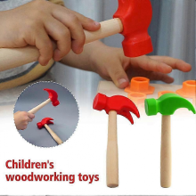 2025 Kids Hammer Toy, Educational Simulation Mallet, Portable Pretend Play Hammer Red