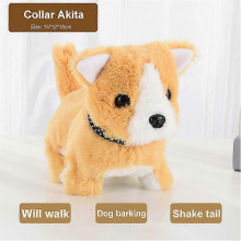 Plush Electric Puppy Walk Bark Nod Wag Tail Simulation Dog Toy with Bottom Switch Kids Birthday Gift