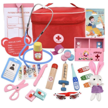 Children's Doctor Toy Set Wooden Pretend Play Kit Games