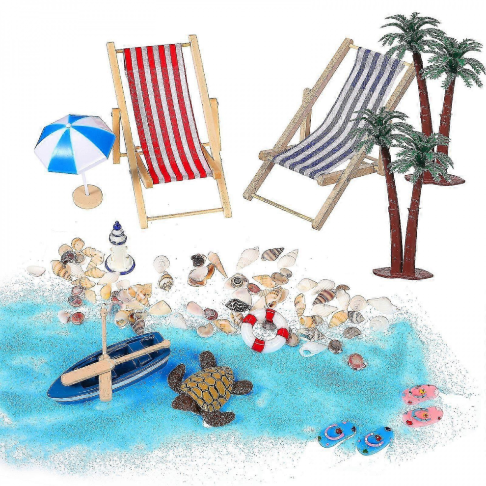 1 Set Mini Beach Decor Accessories Dollhouse Decorations Play House Figurines Microlandscape Ornaments 17x14x3cm-image-OPC-PJYV5TP-NEW