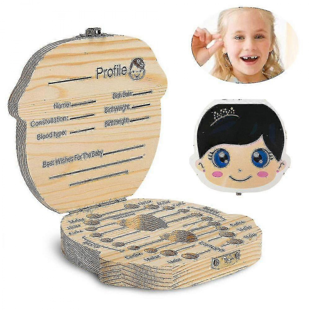 Wooden Milk Teeth Box for Boys and Girls, Souvenir Gift Box