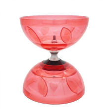Diabolo Set with Triple Ball Bearing, 4 Colors, 2 Sizes, Handsticks, String & Bag, Red Large