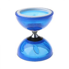 Diabolo Set (4 Colors, 2 Sizes) with Triple Ball Bearing, Colored Handsticks, String & Bag - Deep Blue Small