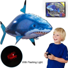 Remote Control Shark Toy Air Swimming RC Animal Balloon Clown Fish Halloween Christmas Gift for Boys Orange
