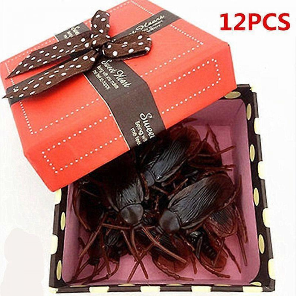 12Pcs Plastic Cockroach Toys Halloween Gag Gifts Prank Jokes-image-OPC-PJYV7P7-NEW