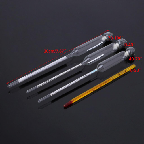 5 Pcs Vintage Hydrometer Tester Set with Alcoholmeter and Measuring Bottle 1