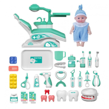Smart Dental Chair Playset for Toddlers 2-4 with Rotating Table, Operating Light & Water Function