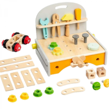 Kids Wooden Play Tools Workshop Workbench, Multicolor, 30.5x21x23cm