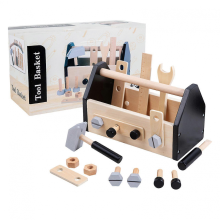 Kids Wooden Tool Toy Set with Toolbox, STEM Learning Kit for Hands-On Skills