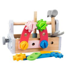 Kids Wooden Tool Box Pretend Play Puzzle Disassembly Multifunctional Repair Carpenter Toy Set Gift