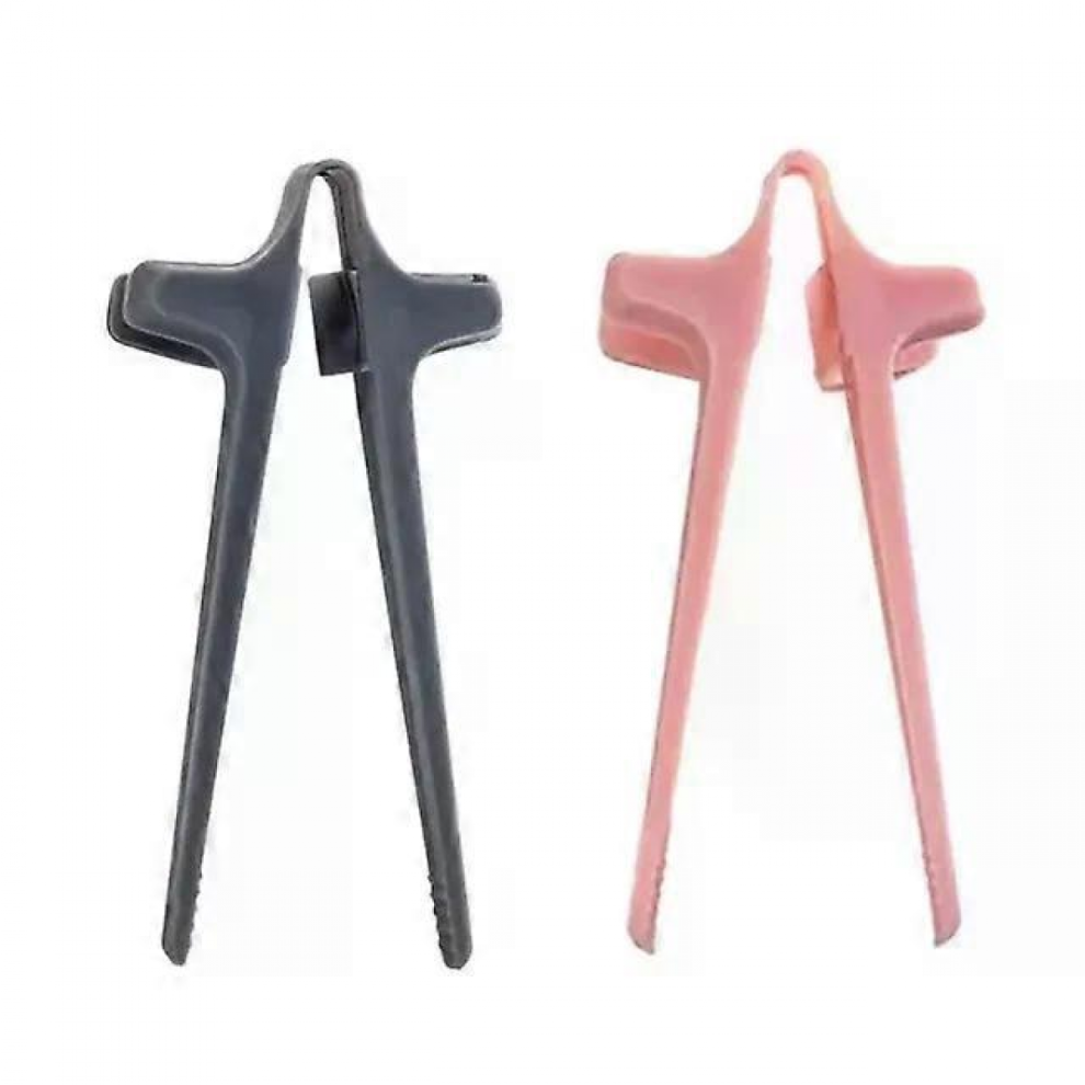 Gray Pink Free-Hands Snack Chopsticks Game Finger Rings Lazy Kitchen Tool-image-OPC-PJYVBDD-NEW